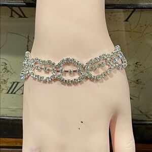 Elegant Silver Rhinestone Bracelet